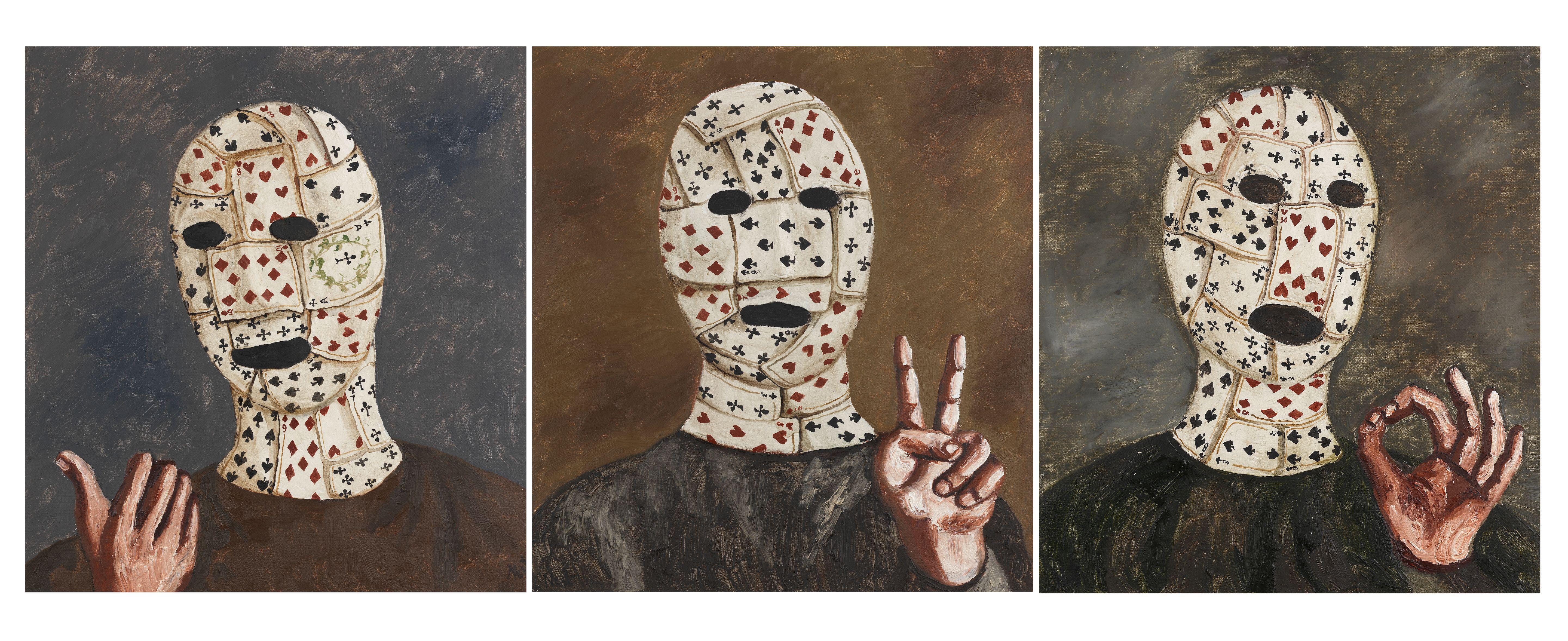 Natalia Nesterova - Triptych: \'MASK A\', \'MASK V\', \'MASK O\'