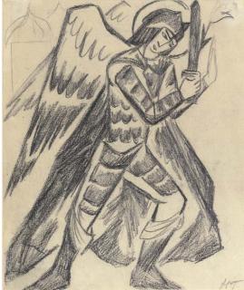 Natal\'Ia Sergeevna Goncharova - Archangel; And Two Women By The River