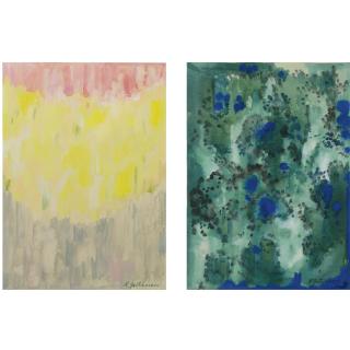 Natalia Sergeevna Goncharova - Harmony In Blue And Green And Abstract Composition: Two Works