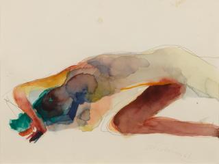 Nathan Oliveira - Untitled (Reclining Nude), 1961