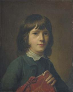 Nathaniel Hone, R.A. - Portrait of A Boy, Probably One The Artist\'S Children, Half-Length, In A Green Coat And Waistcoat, Holding A Red Folio
