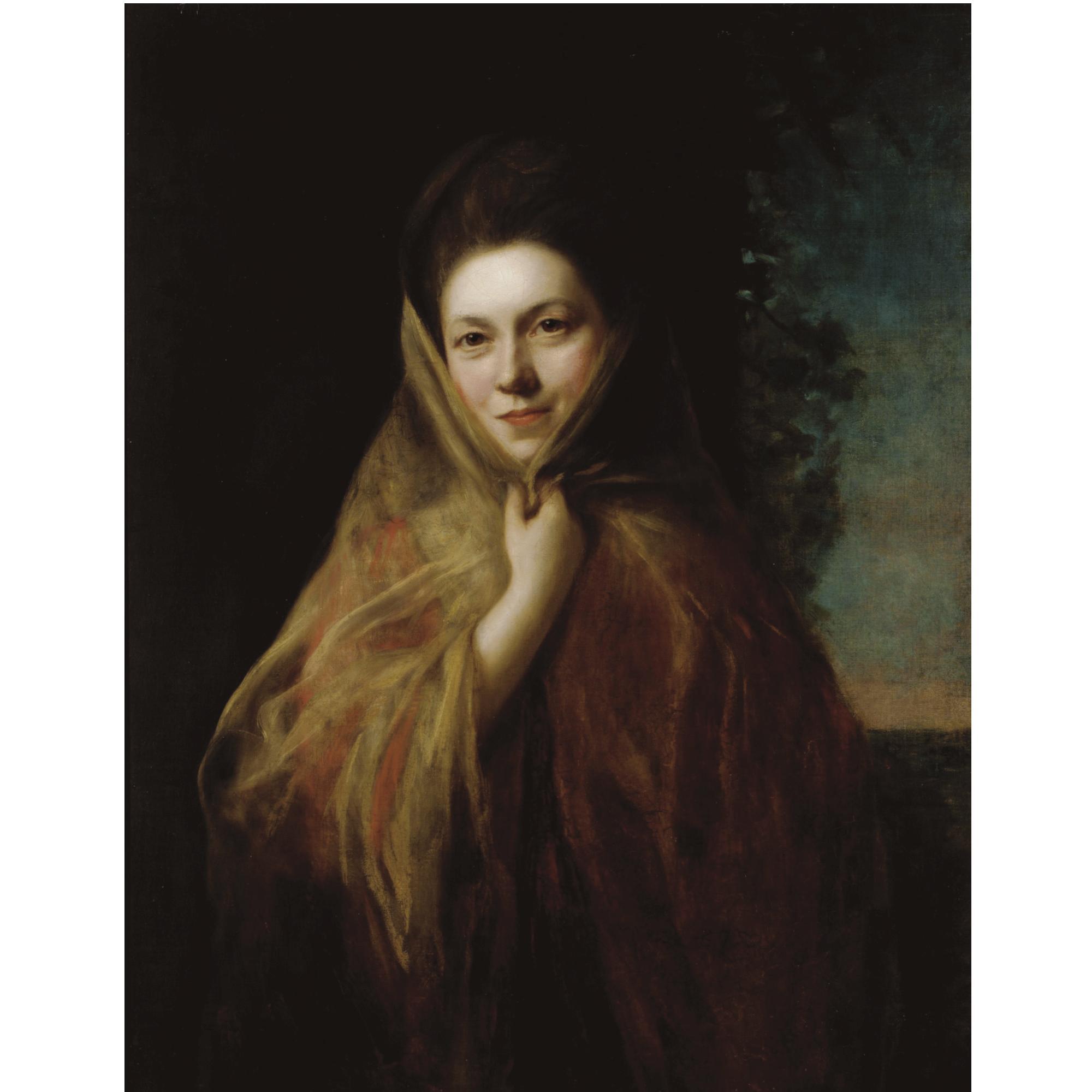 Nathaniel Hone R.A. - Portrait Of A Woman Wearing A Shawl