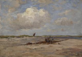 Nathaniel Hone, R.H.A. - Gathering Seaweed On The Strand, Malahide