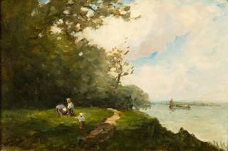 Nathaniel Hone, R.H.A. - On the Banks of the Seine | Sur les bords de la Seine