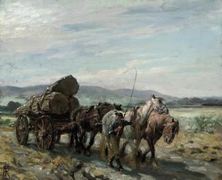 Nathaniel Hughes John Baird, R.O.I. - The timber wagon