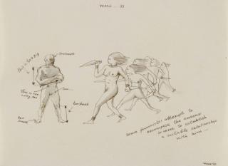 Nedko Solakov - Wars....33 (some feminists\' attempt to recompose the enemy in order to establish a suitable relationship with him....)