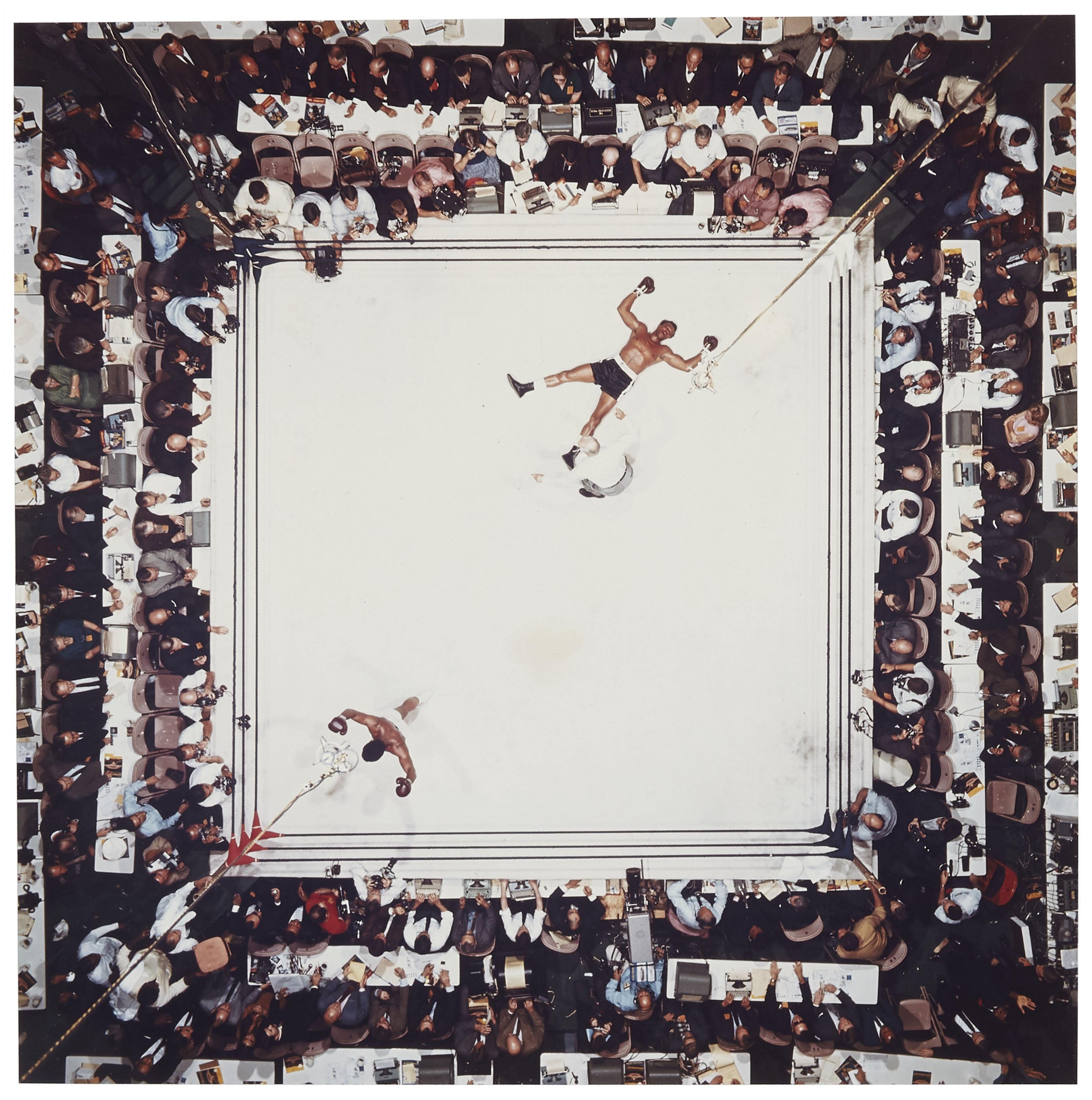 Neil Leifer - Aerial of Muhammad Ali victorious after his round two knockdown of Cleveland Williams during the 1966 World Heavyweight Title fight at the Astrodome, Houston, Texas, November 14, 1966