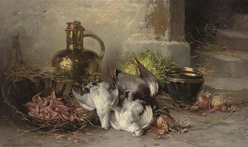 Nelius Grönland - Pheasants, onions and prawns by a staircase