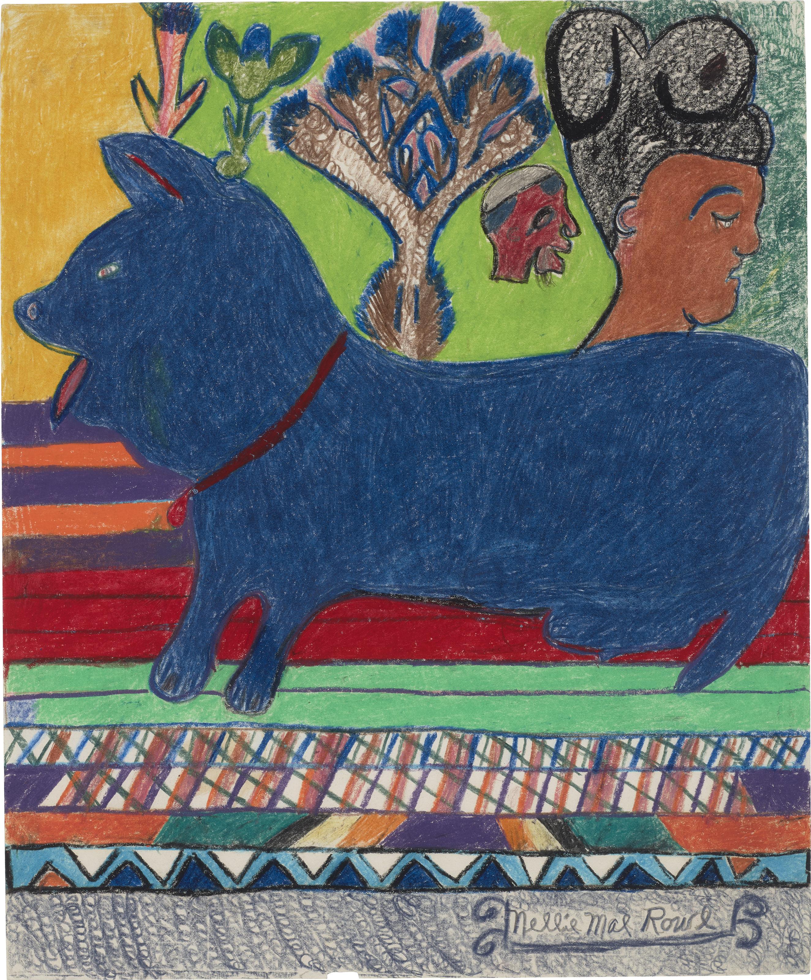 Nellie Mae Rowe - Blue Pig