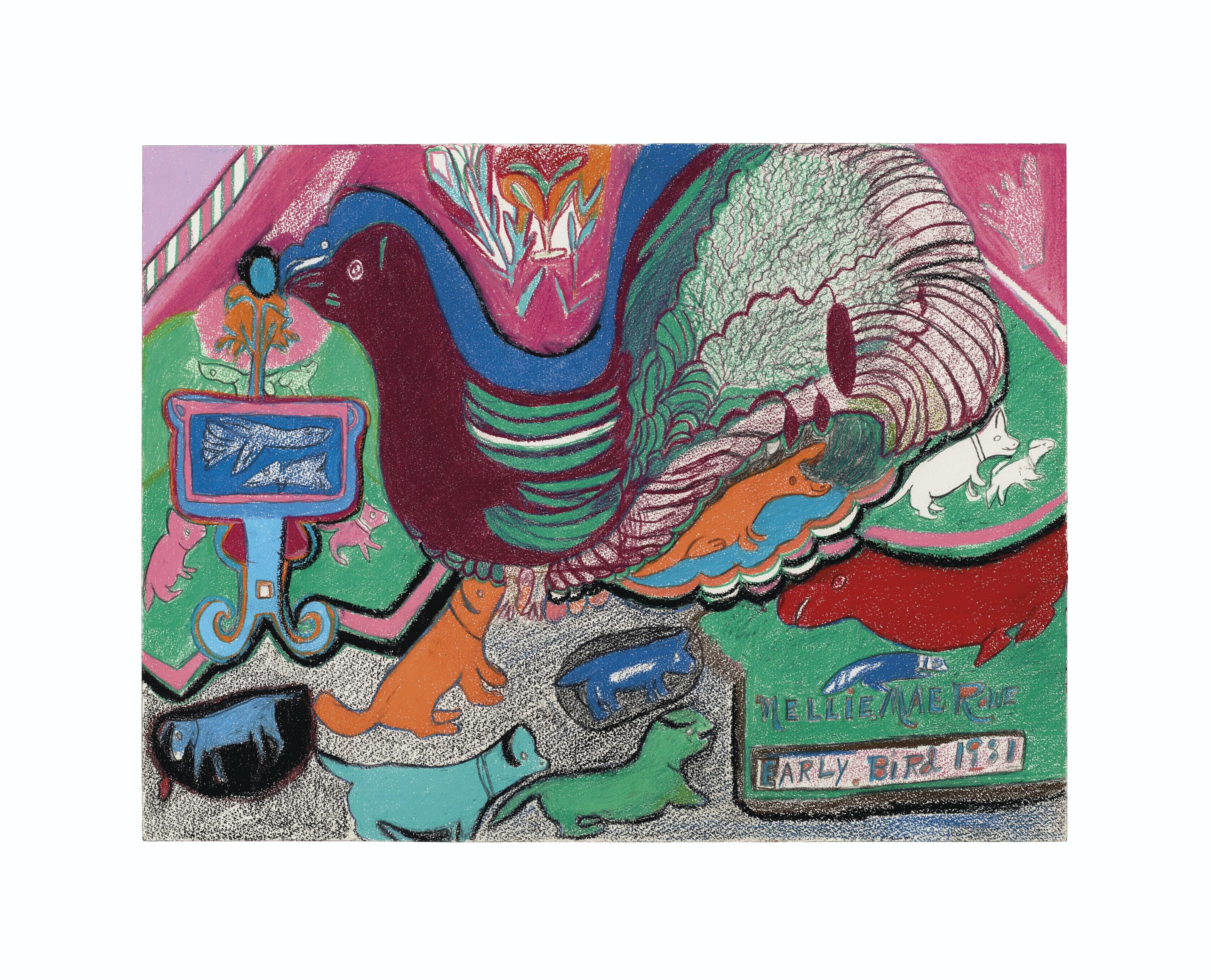 Nellie Mae Rowe - Early Bird, circa 1981