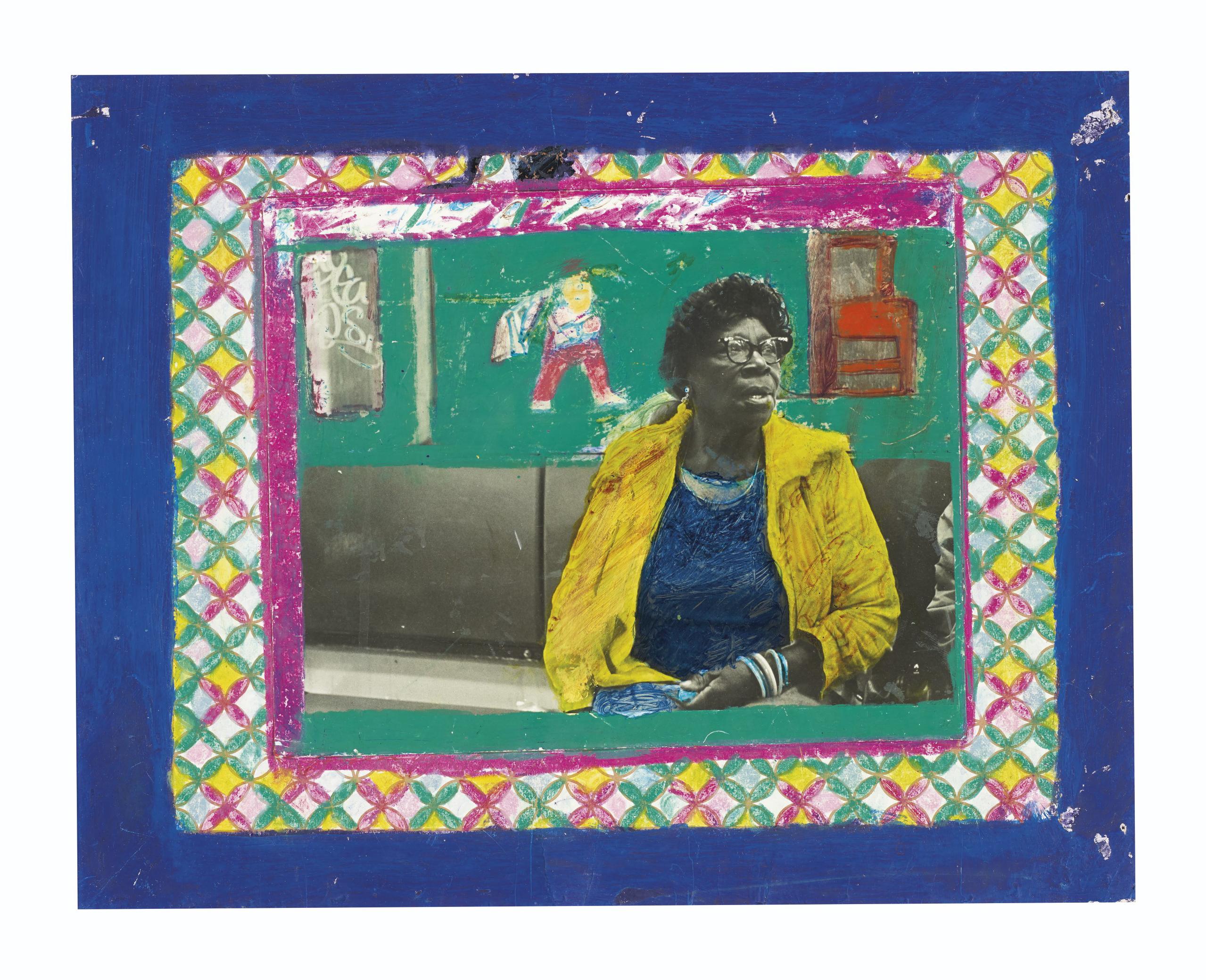 Nellie Mae Rowe - Nellie Mae Seated on Bench, circa 1980