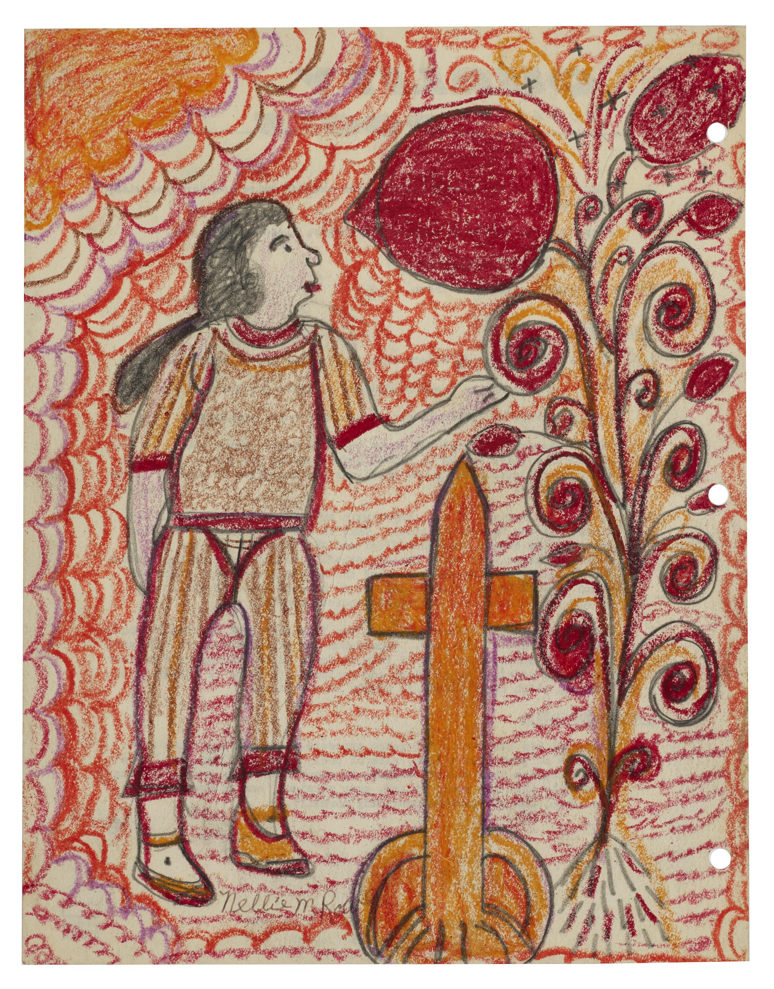 Nellie Mae Rowe - Untitled (God is so Good Call Him Up and Tell Him What You Want)