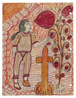 Nellie Mae Rowe - Untitled (God is so Good Call Him Up and Tell Him What You Want)