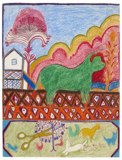 Nellie Mae Rowe - Untitled (Green Animal)