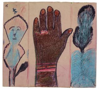 Nellie Mae Rowe - Untitled (Praising God)