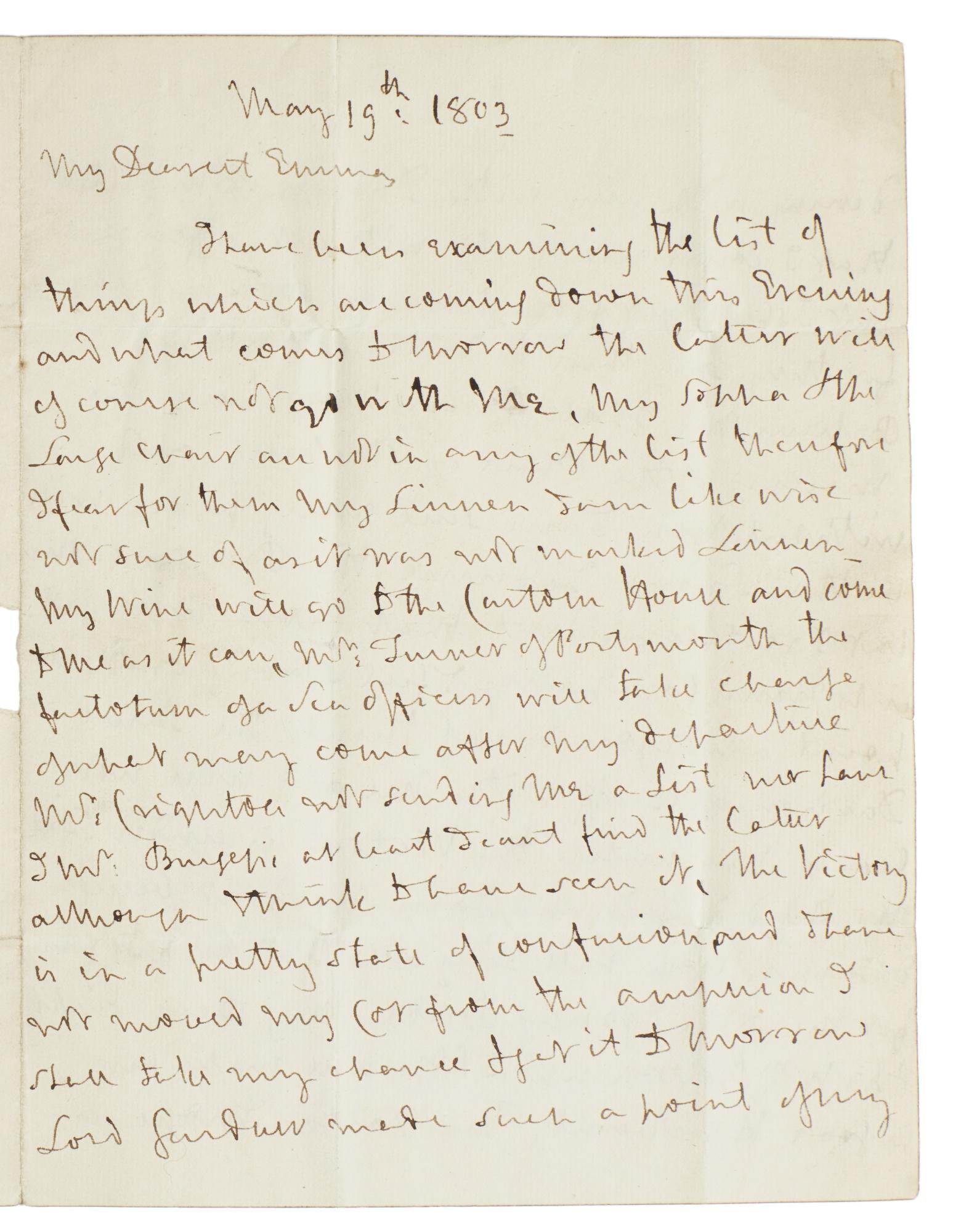 Nelson, Horatio Lord - Autograph Letter Signed (\