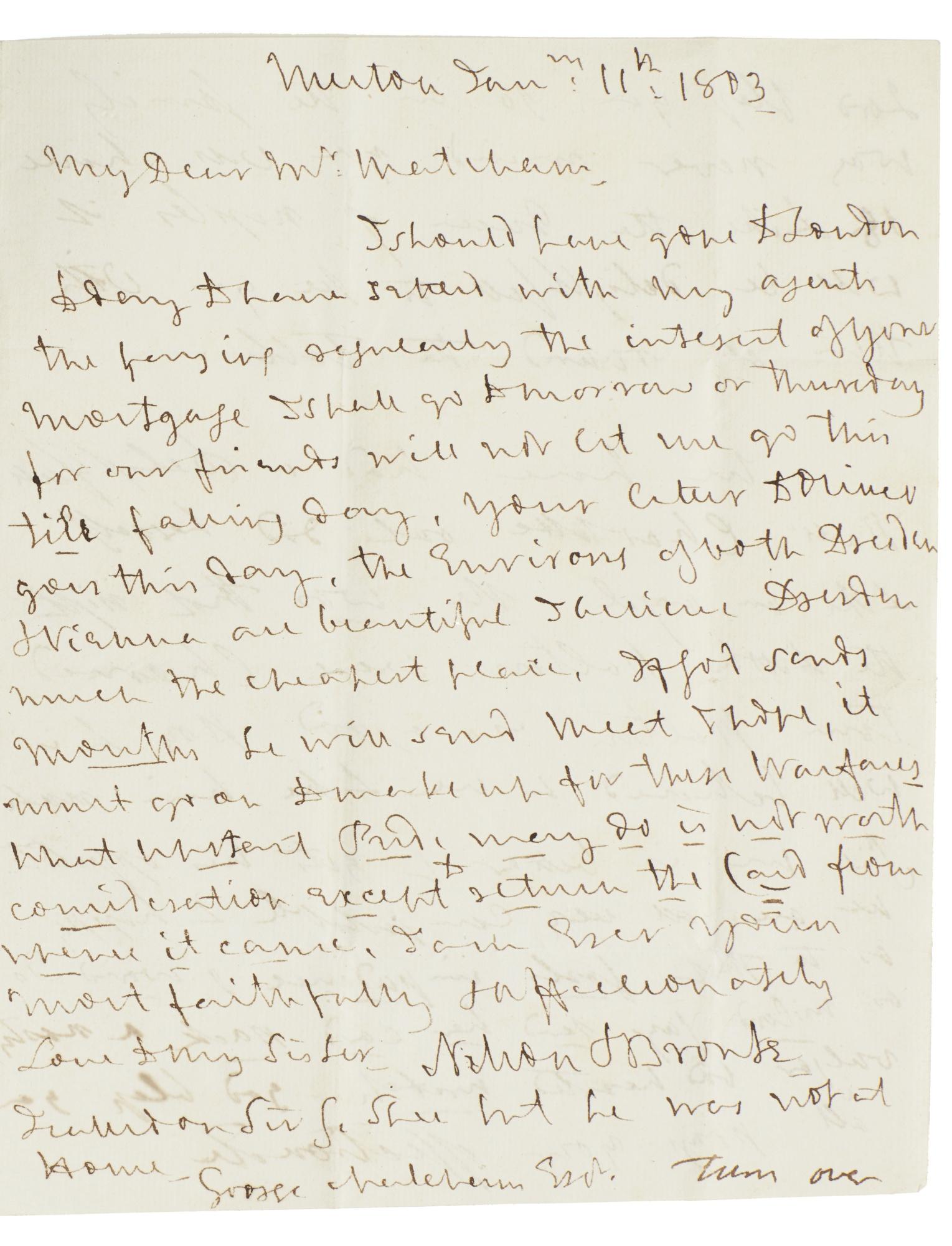 Nelson, Horatio Lord - Autograph Letter Signed (\