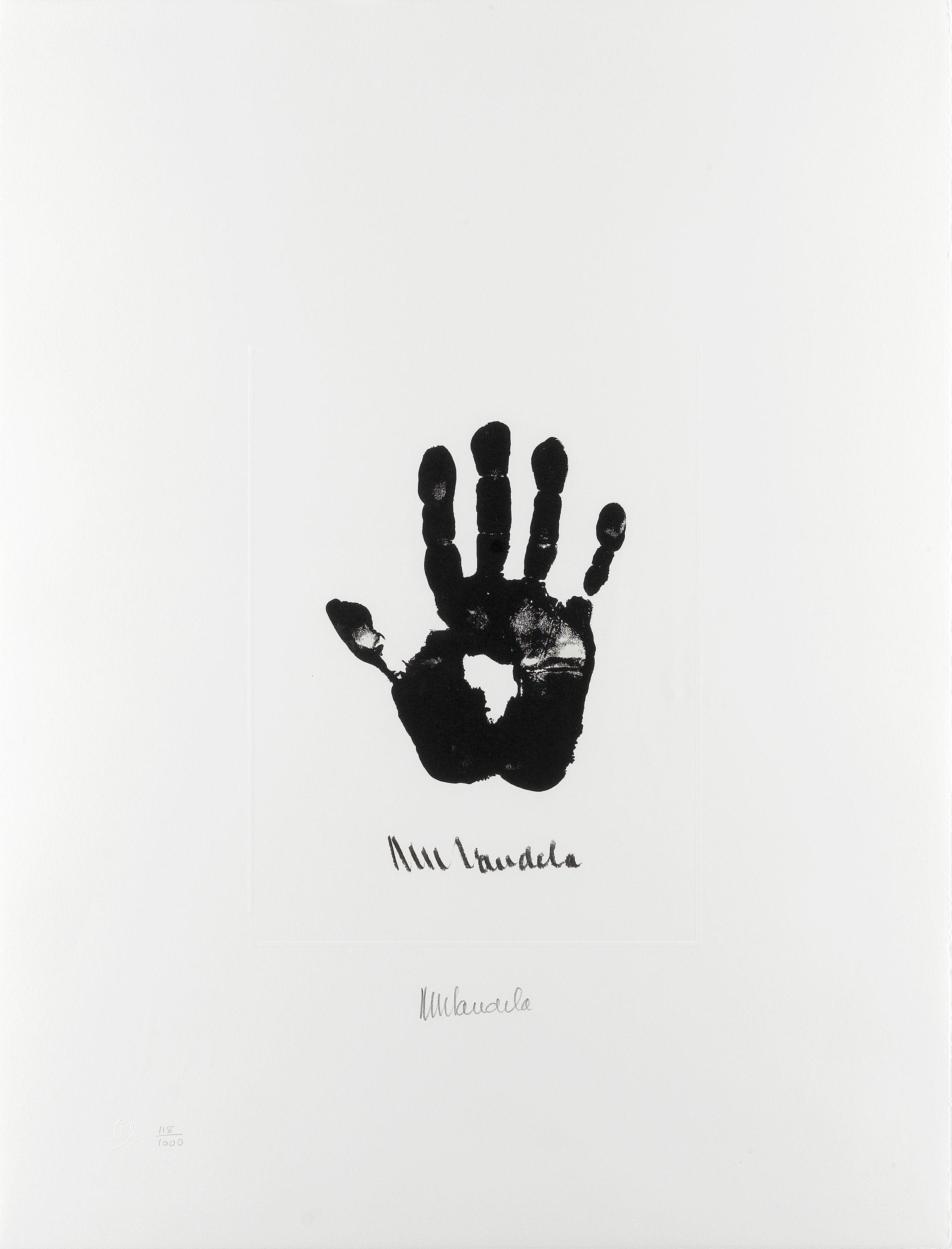 Nelson Rolihlahla Mandela - Hand of Africa (Right Hand), from \'Impressions of Nelson Mandela\'