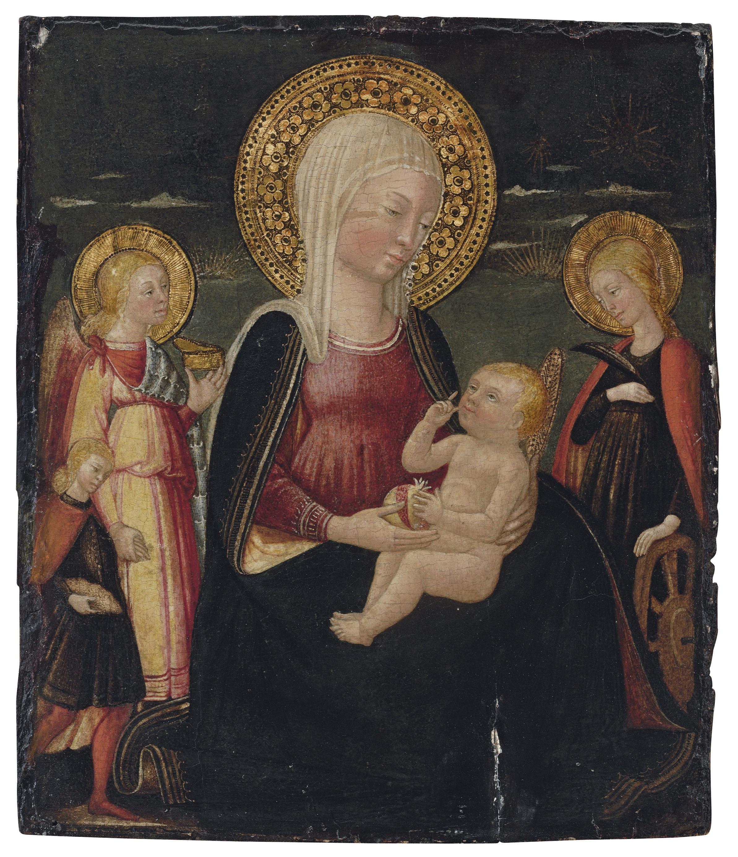 Neri di Bicci - The Madonna dell\'Umiltà with Saint Catherine of Alexandria and Tobias and the Angel