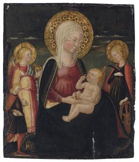 Neri di Bicci - The Madonna dell\'Umiltà with Saint Catherine of Alexandria and Tobias and the Angel