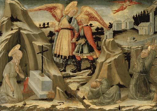 Neri di Bicci - Tobias And The Angel, The Penitence of Saint Jerome And The Stigmatization of Saint Francis