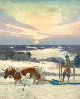 Newell Convers Wyeth - A Man of a Certain Probity and Worth, Immortal and Natural (New England; The Wood Sled)