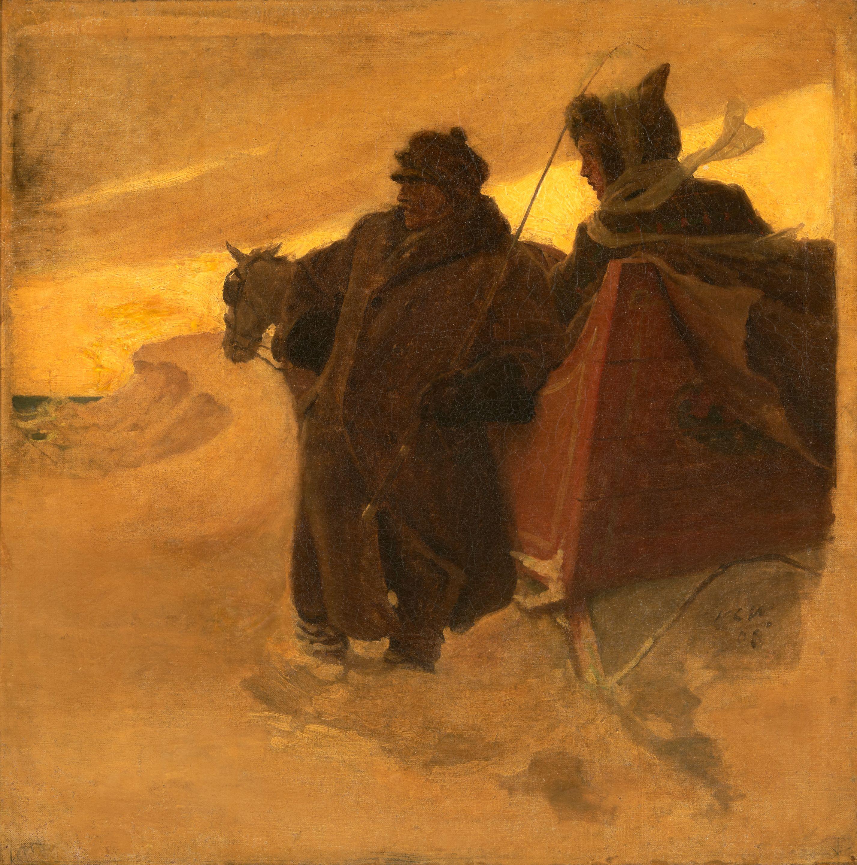 Newell Convers Wyeth - \'And Looked Out Beyond the Tumbled Shore Ice to the Steel-Gray Angry Waters\'