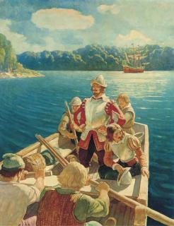 Newell Convers Wyeth - Captain George Waymouth on the Georges River