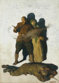 Newell Convers Wyeth - “On the Wings of the Evening” (New Story Magazine, cover illustration)