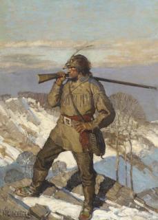 Newell Convers Wyeth - Popular Magazine Cover Illustration (\'The Frontiersman\')