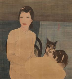 Nguyen Khang - Lady with a Cat