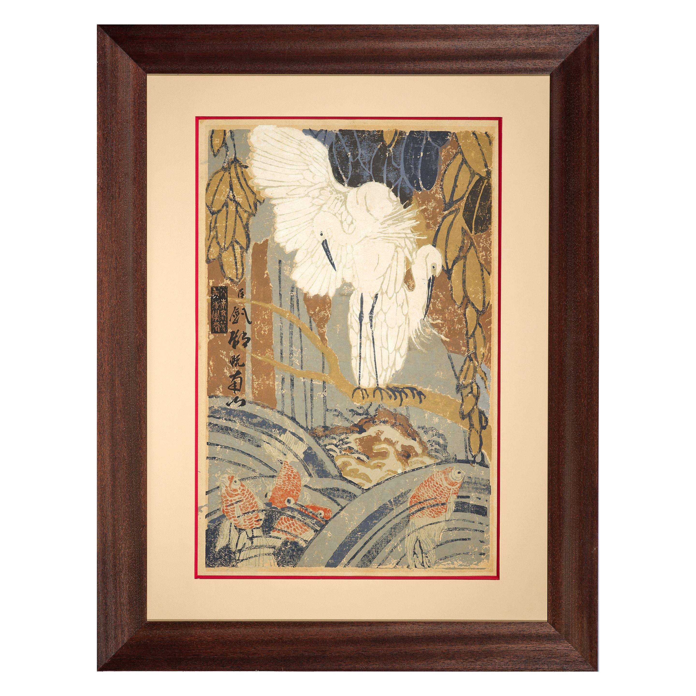 Nguyen Nam Son - White Egrets And Fish