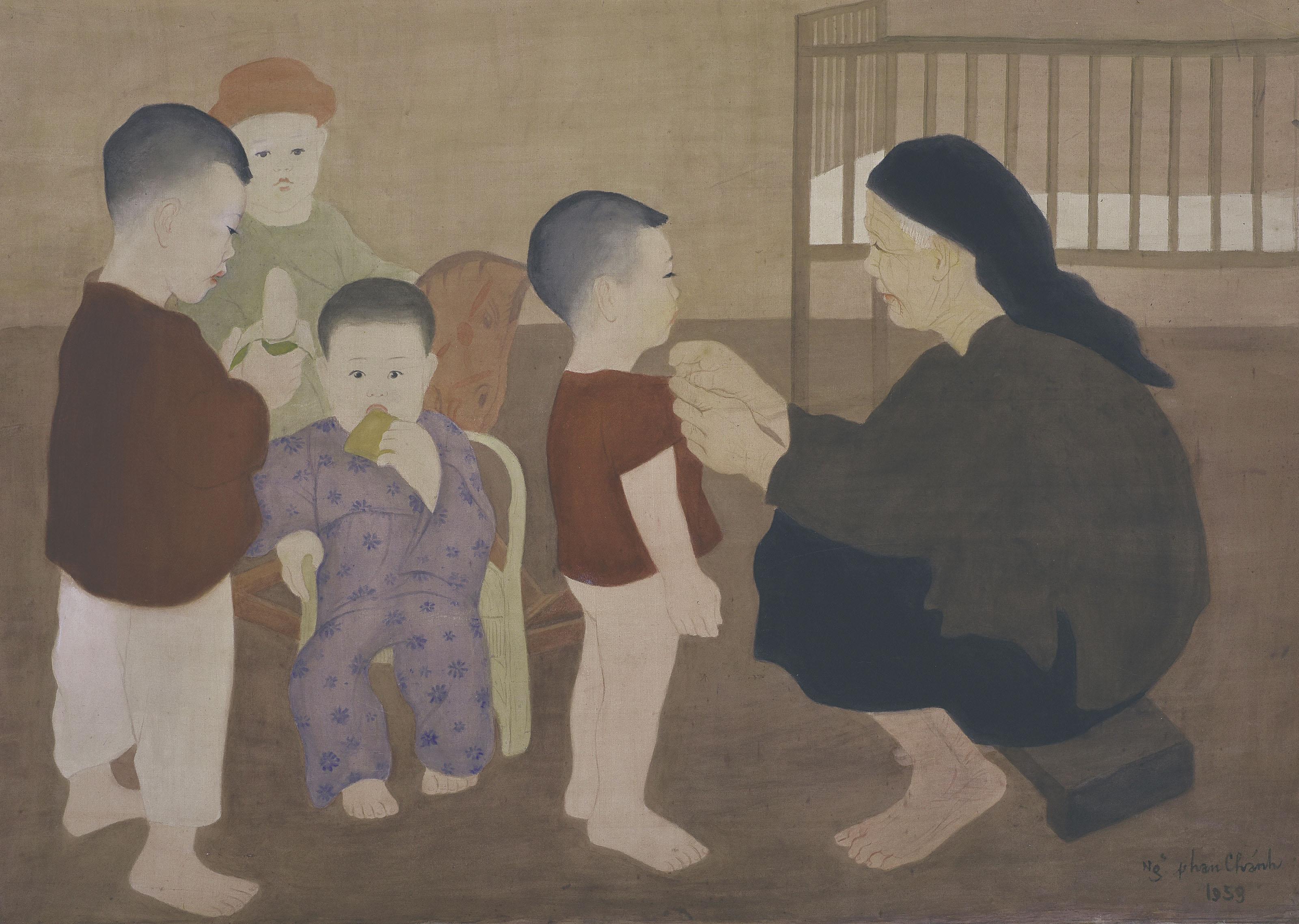 Nguyen Phan Chanh - DANS UNE CRÈCHE (IN A MANGER)