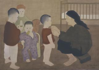 Nguyen Phan Chanh - DANS UNE CRÈCHE (IN A MANGER)