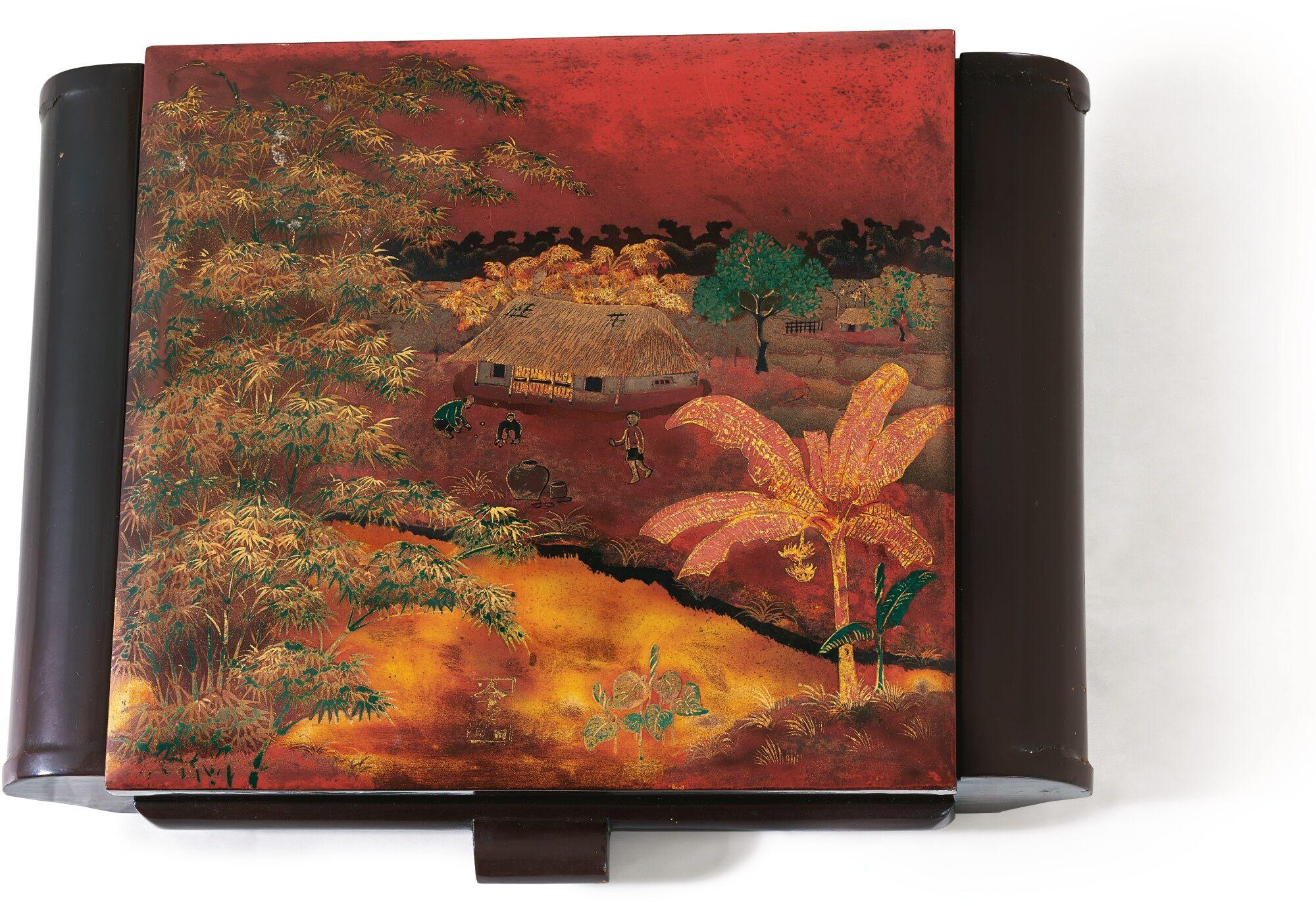 Nguyen Quang Bao - A Vanity Box Including A Mirror And Vanity Drawer, With Two Hair Brushes, A Jewelry Box And A Powder Box 