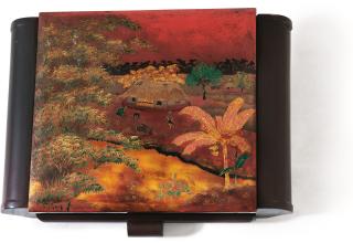 Nguyen Quang Bao - A Vanity Box Including A Mirror And Vanity Drawer, With Two Hair Brushes, A Jewelry Box And A Powder Box 