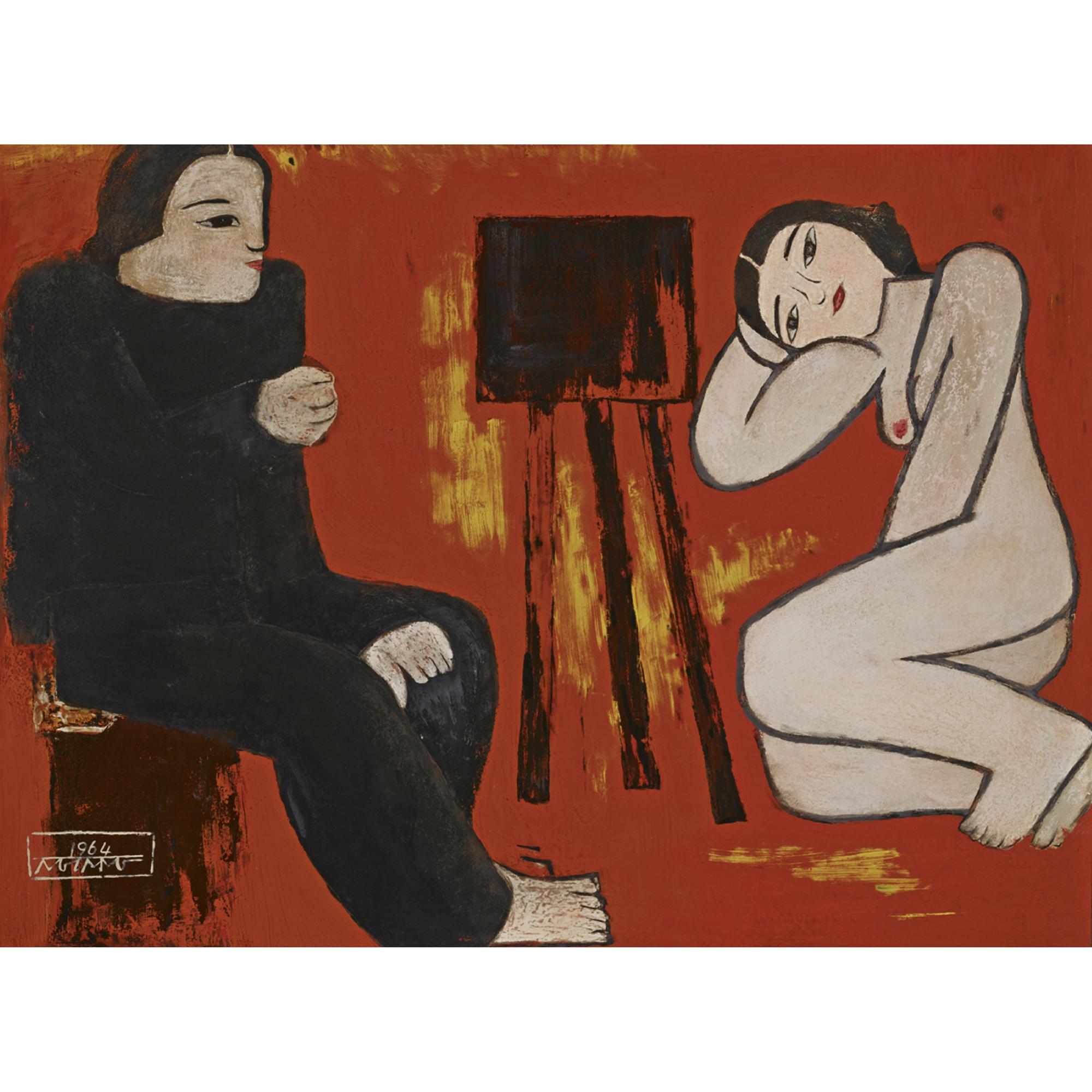 Nguyen Sang - Le Peintre Et Son Modèle (The Artist And His Model)