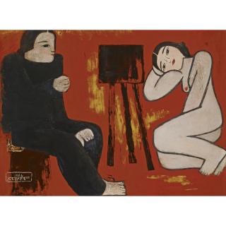 Nguyen Sang - Le Peintre Et Son Modèle (The Artist And His Model)