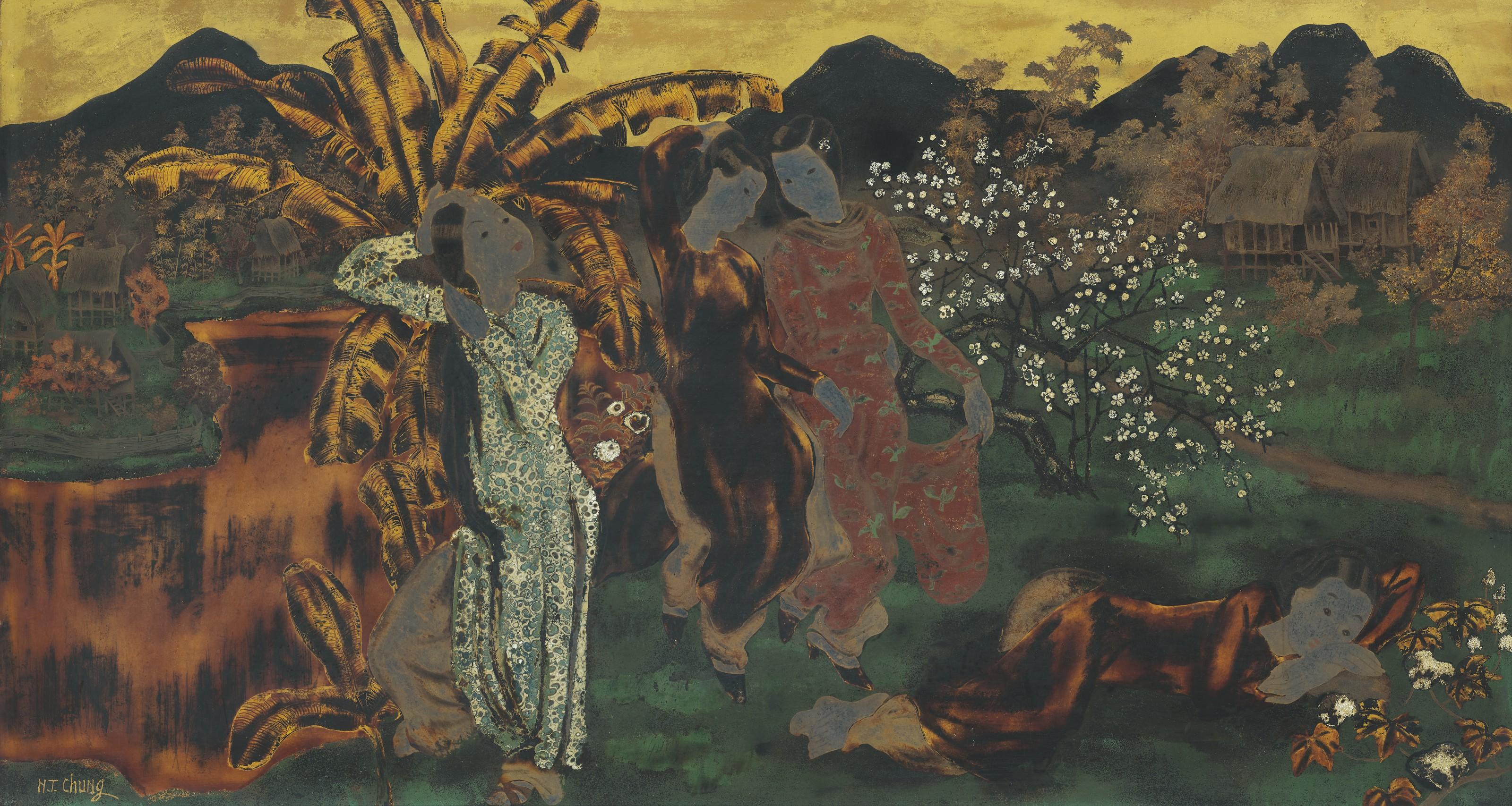 Nguyen Tien Chung - Ladies in a Garden