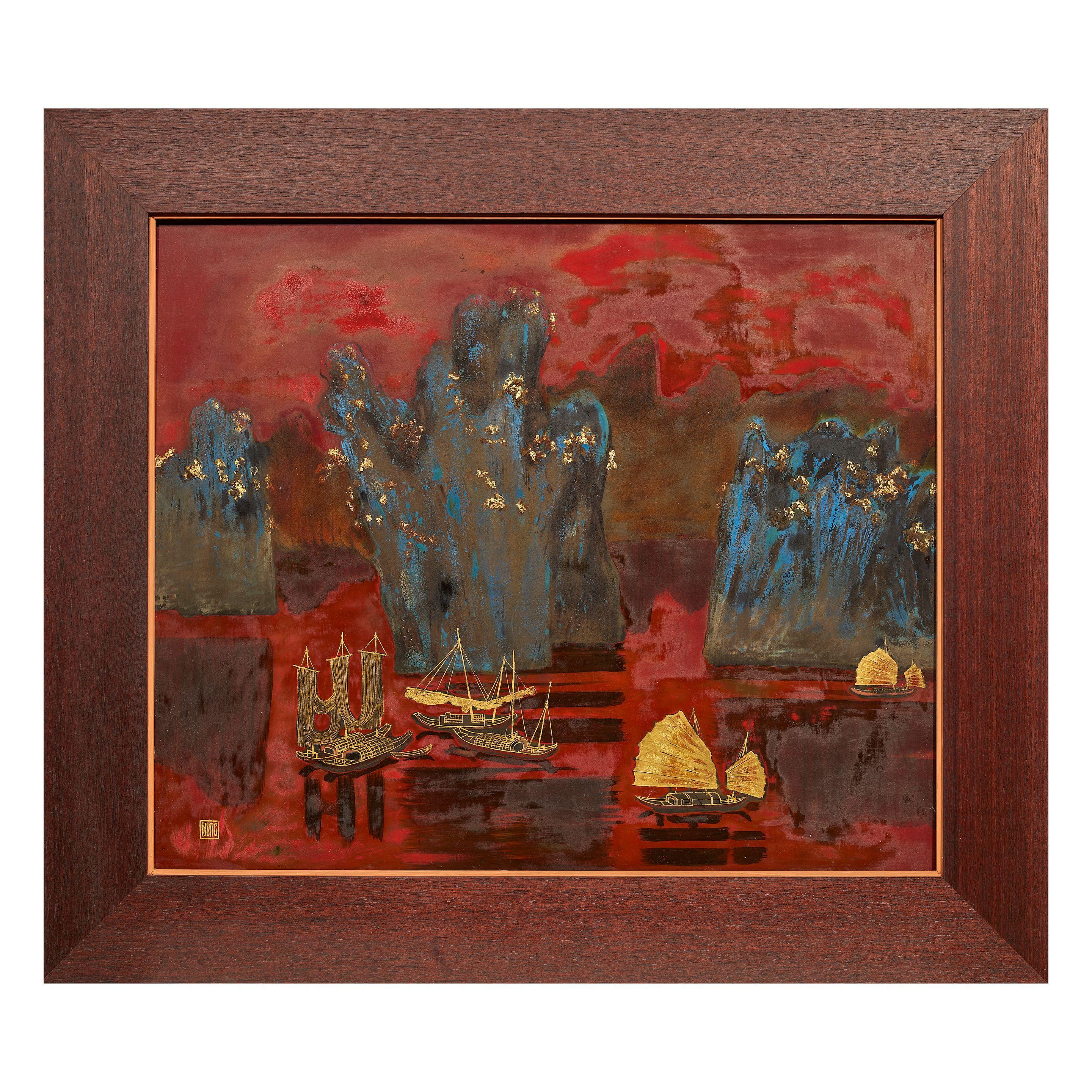 Nguyen Tien Chung - River Landscape With Boats