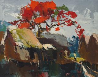 Nguyen Tri Minh - Maison Avec Arbre Rouge (House With Red Tree)
