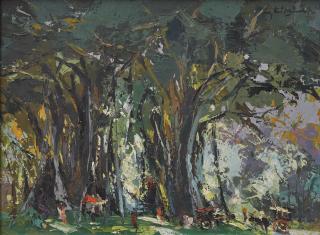 Nguyen Tri Minh - Market Scene Under The Great Banyan