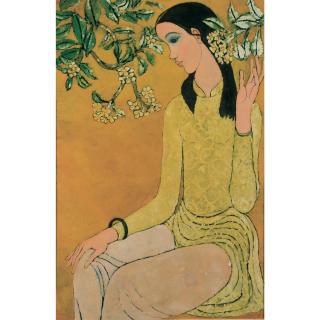 Nguyen Trung - Lady With Champa Flowers