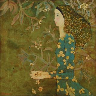 Nguyen Trung - Lady With Champa Flowers
