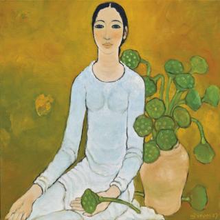 Nguyen Trung - Lady with Lotus