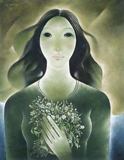 Nguyen Trung - Woman and flowers