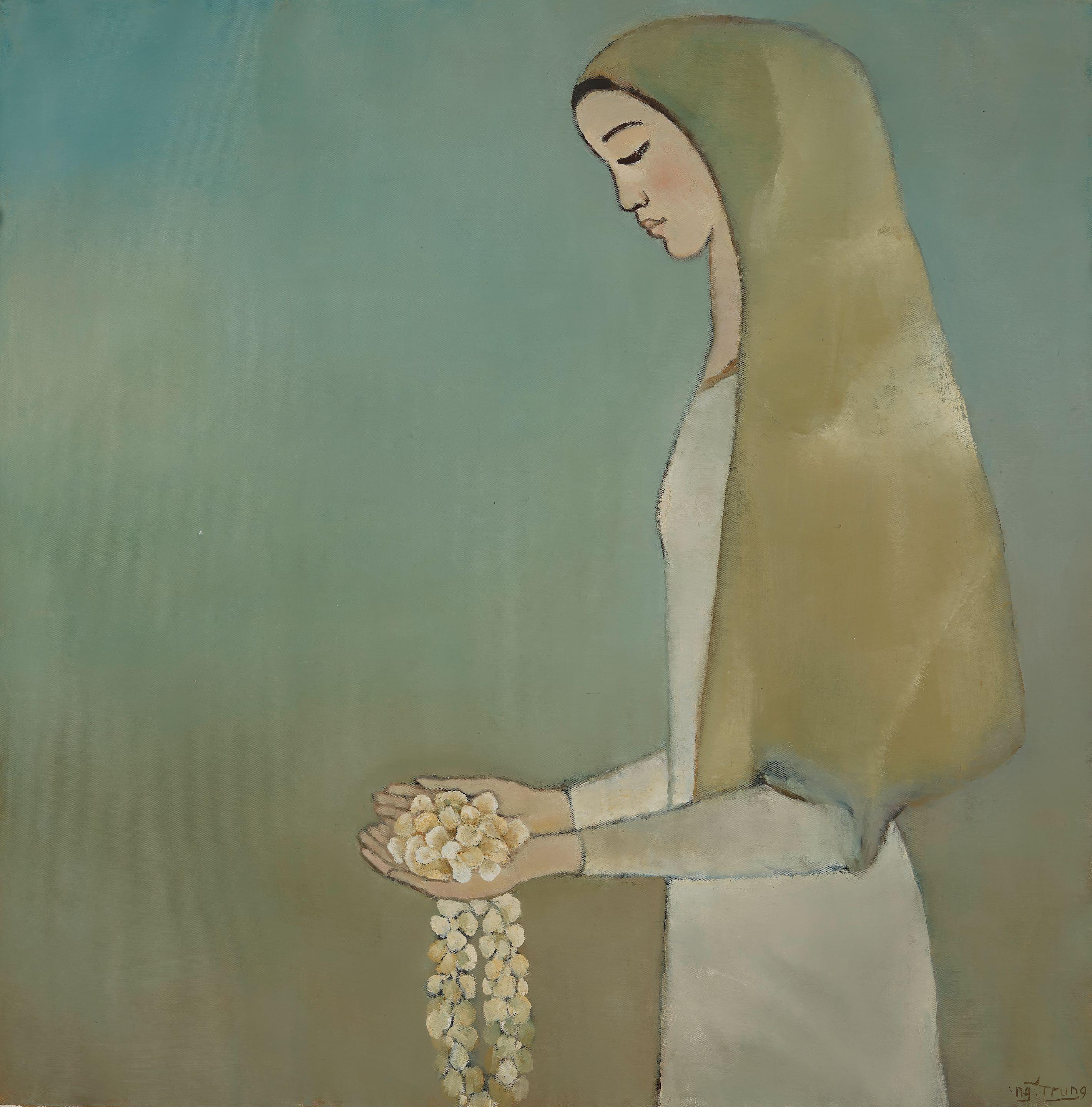 Nguyen Trung - Woman With Flower Garland
