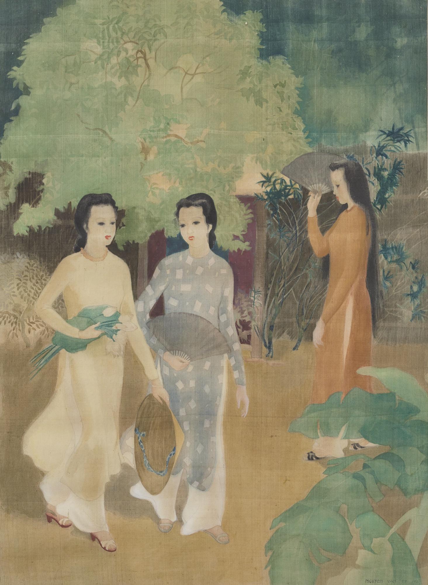 Nguyen Van Ty - Women In A Garden