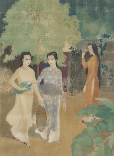 Nguyen Van Ty - Women In A Garden