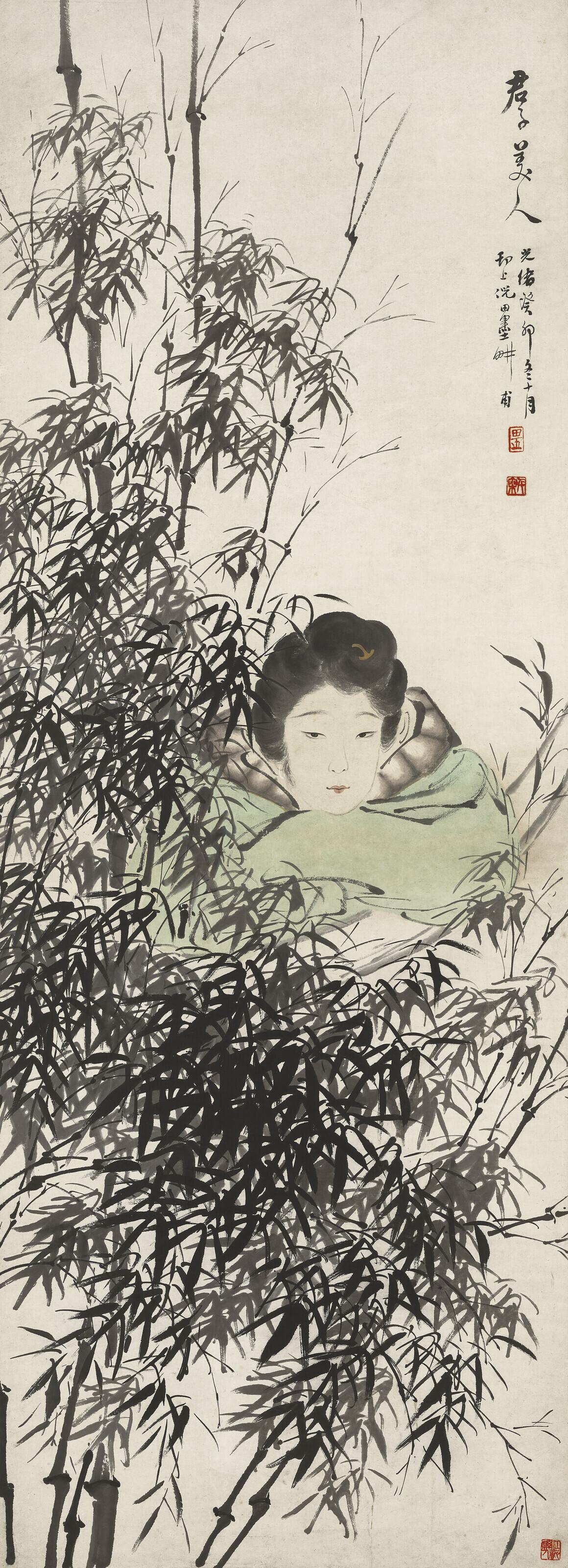 Ni Tian - Bamboo and Lady